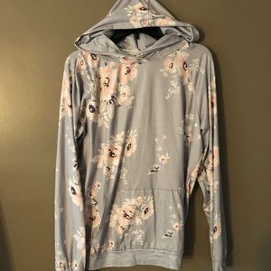 Floral hooded pullover